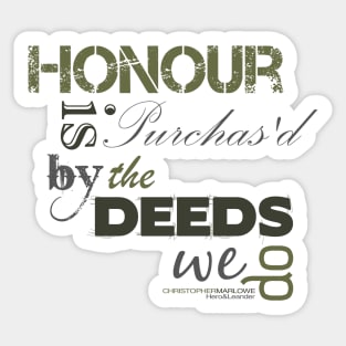 Marlowe Hero & Leander Honour Quote Sticker